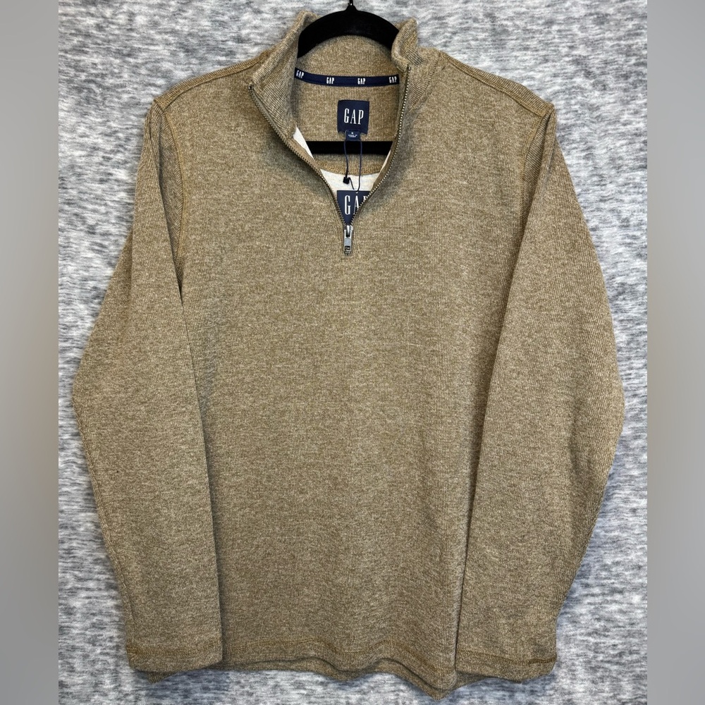 GAP Men's Tan 1/4 Zip Sweater Pullover Size Small NEW $60 msrp